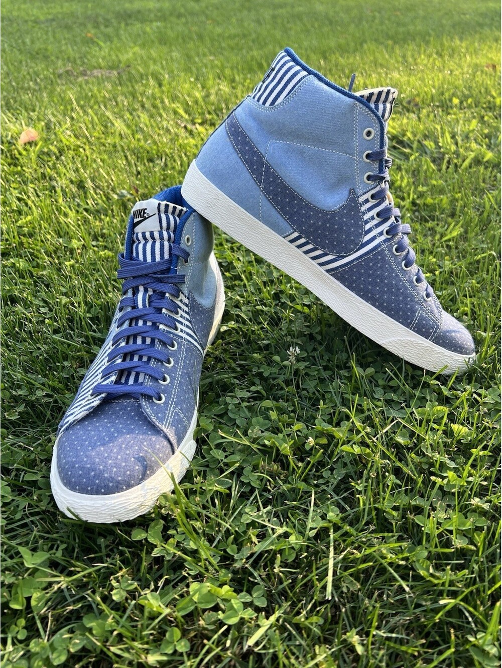 Nike Blazer Mid Premium Vintage Patchwork Blue Sneakers Mens Size 12 638322-402